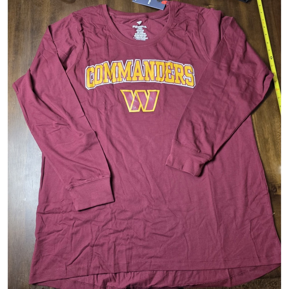 Washington Commanders Fanatics Womens 3X Burgundy Long Sleeve Shirt NWT NFL